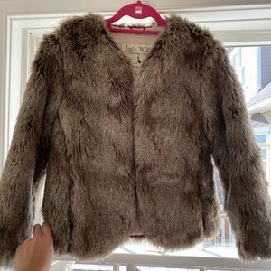 Jack Wills Faux Fur Collarless Jacket